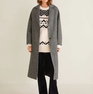 mango combined herringbone coat